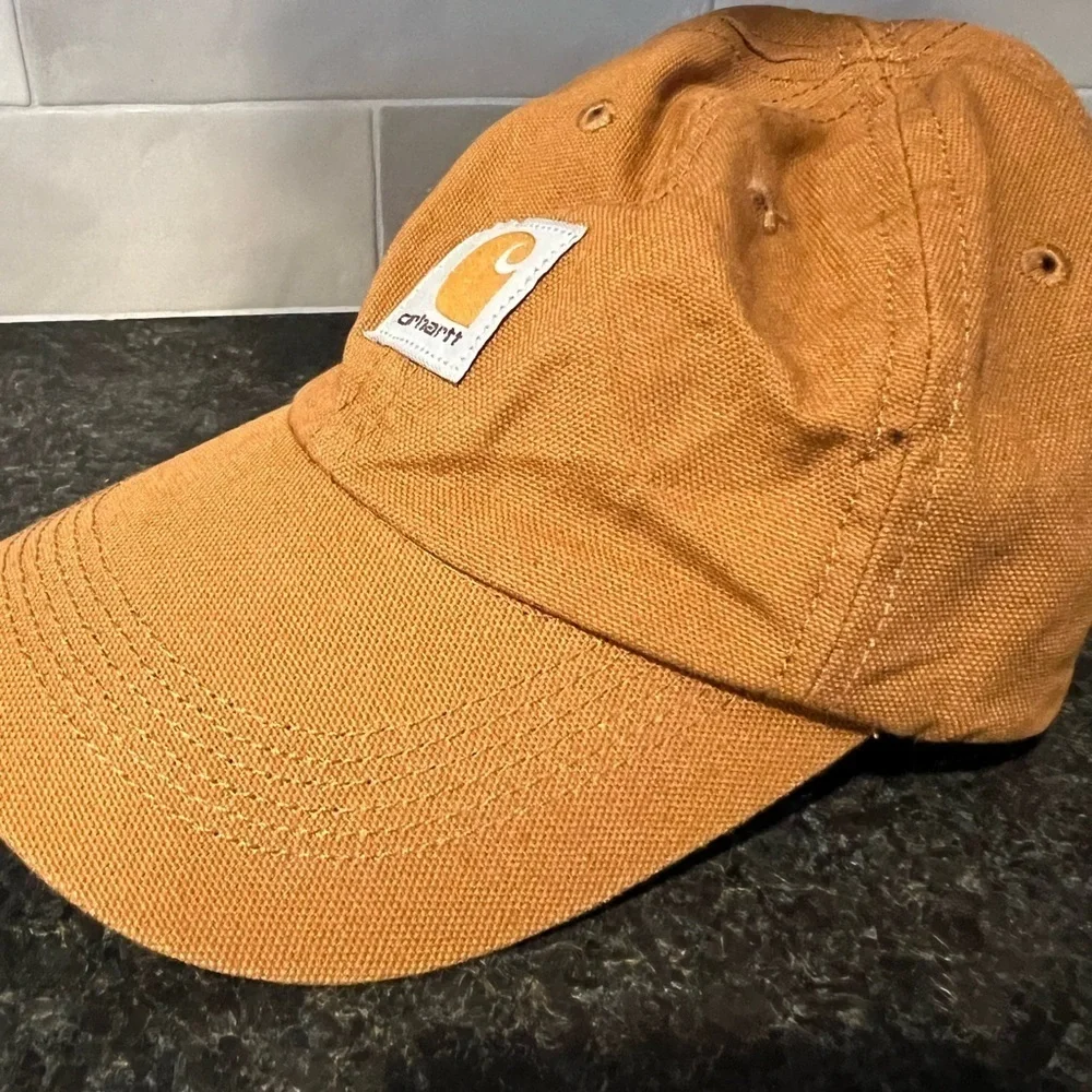 Carhartt Youth Baseball Hat Cap Tan Strapback 100% Cotton